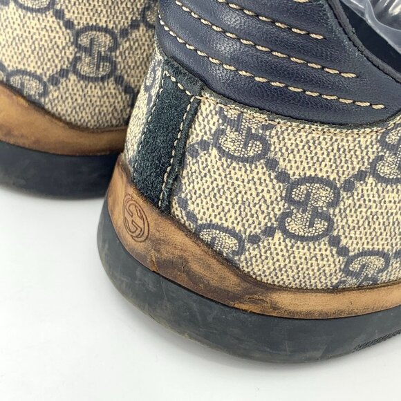 Gucci Mens Monogram GG Canvas & Leather Sneakers Size 8.5 - Picture 7 of 9